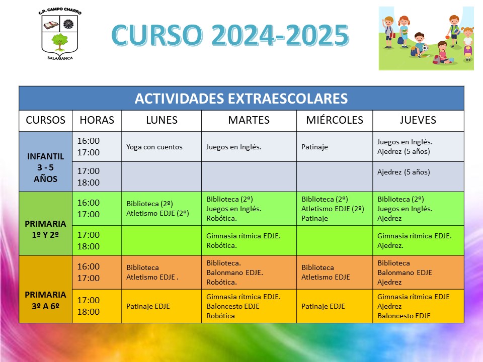 ACTIVIDADES EXTRAESCOLARES 24 25