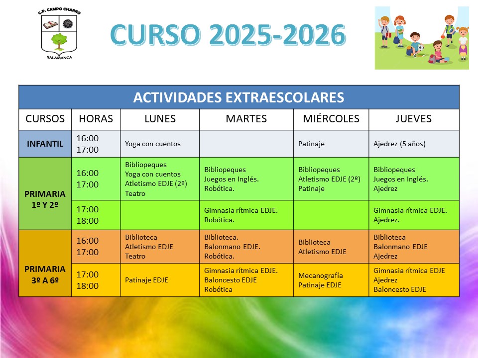 ACTIVIDADES EXTRAESCOLARES 25 26